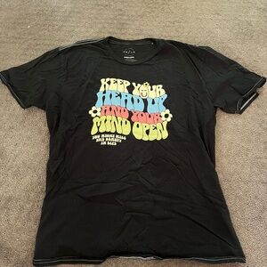 PacSun Black Graphic Tee with Multicolor Print